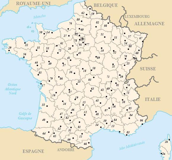 71. Современная карта департаментов Франции