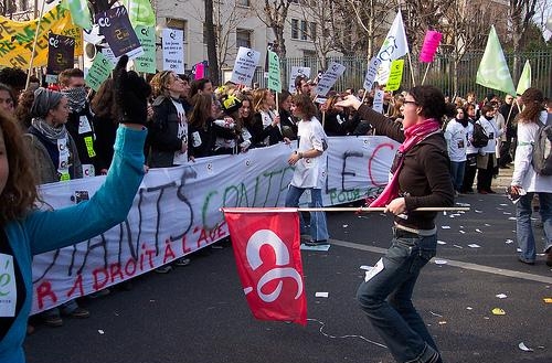96. Демонстрация против CPE в Париже в 2006 году