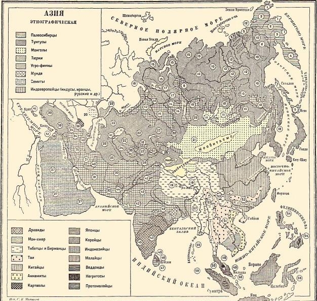 3.12 Азия. Этнографическая карта