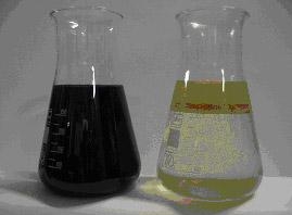 4. Получаемый дистиллят (справа) и исходные нефтепродукты