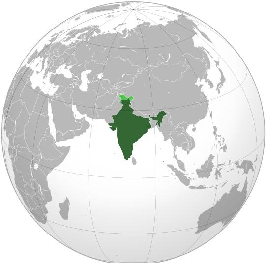 2. Индия на глобусе