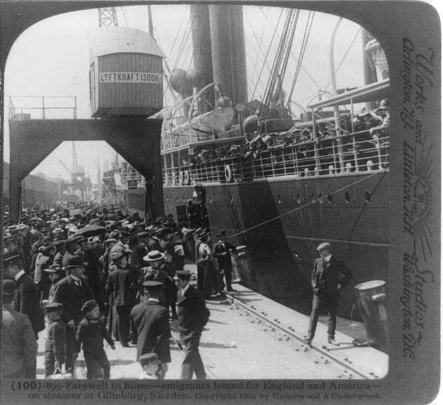 7. Шведские эмигранты посадки корабля в Гетеборге в 1905 году