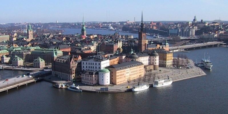 74. Старый город в Стокгольме. Вид с воздуха
