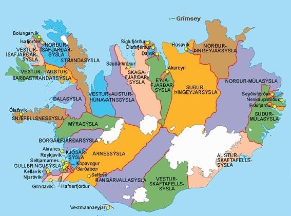 10. Сислы и городские округа Исландии