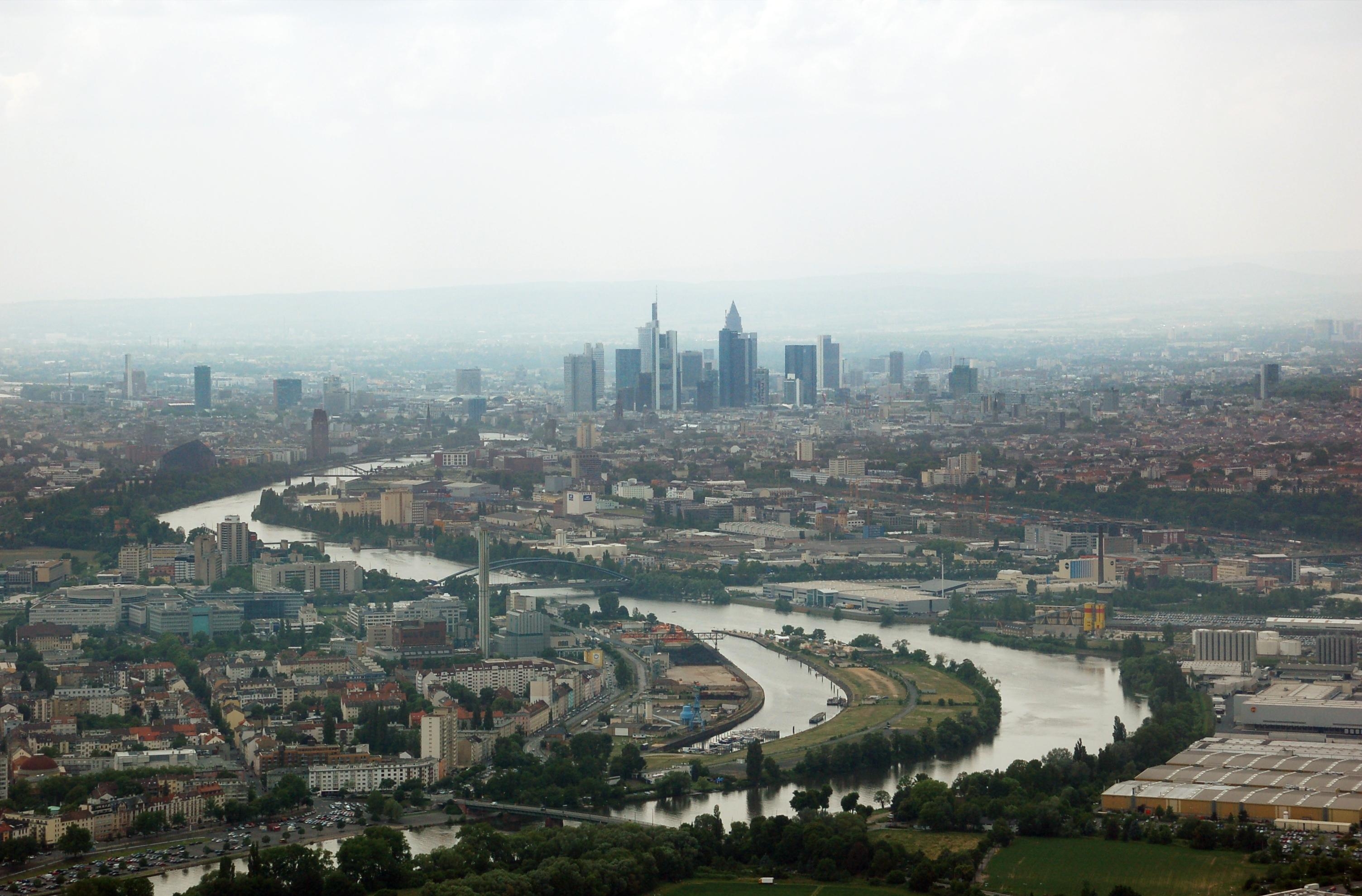 панорама Франкфурт-на-Майне с воздуха