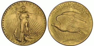 Золотая монета Saint-Gaudens Double Eagle 1933 г