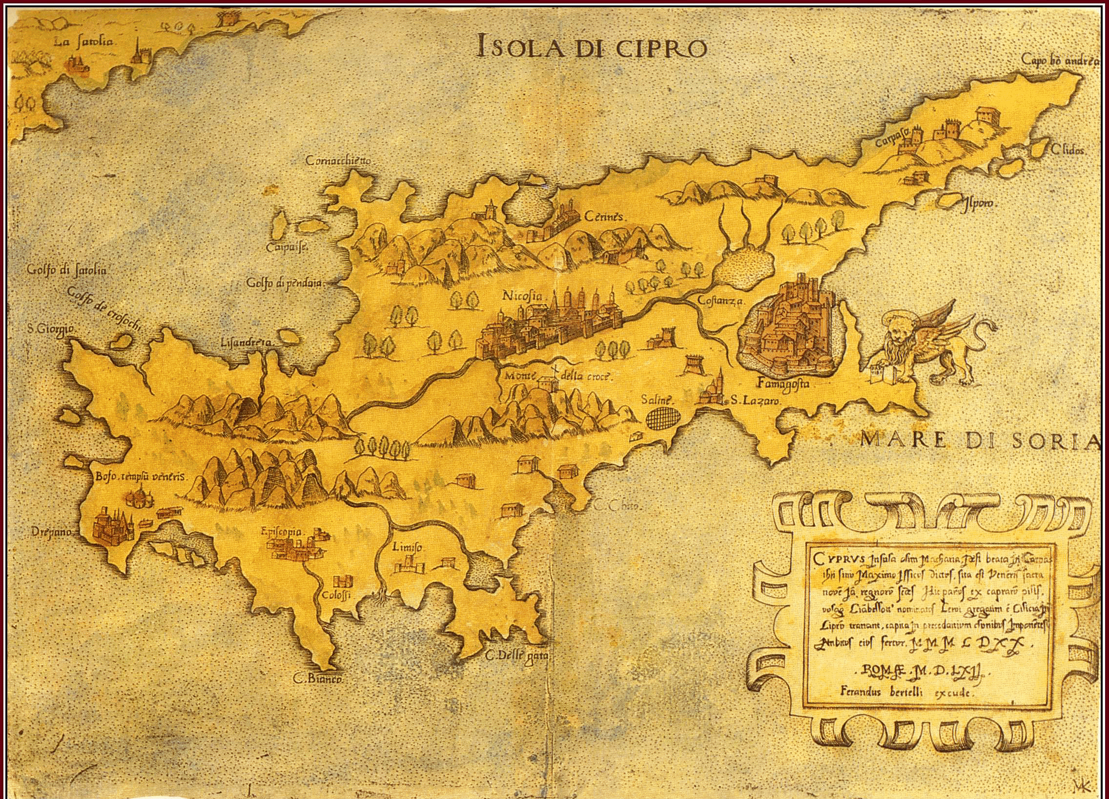 Старинная карта Кипра