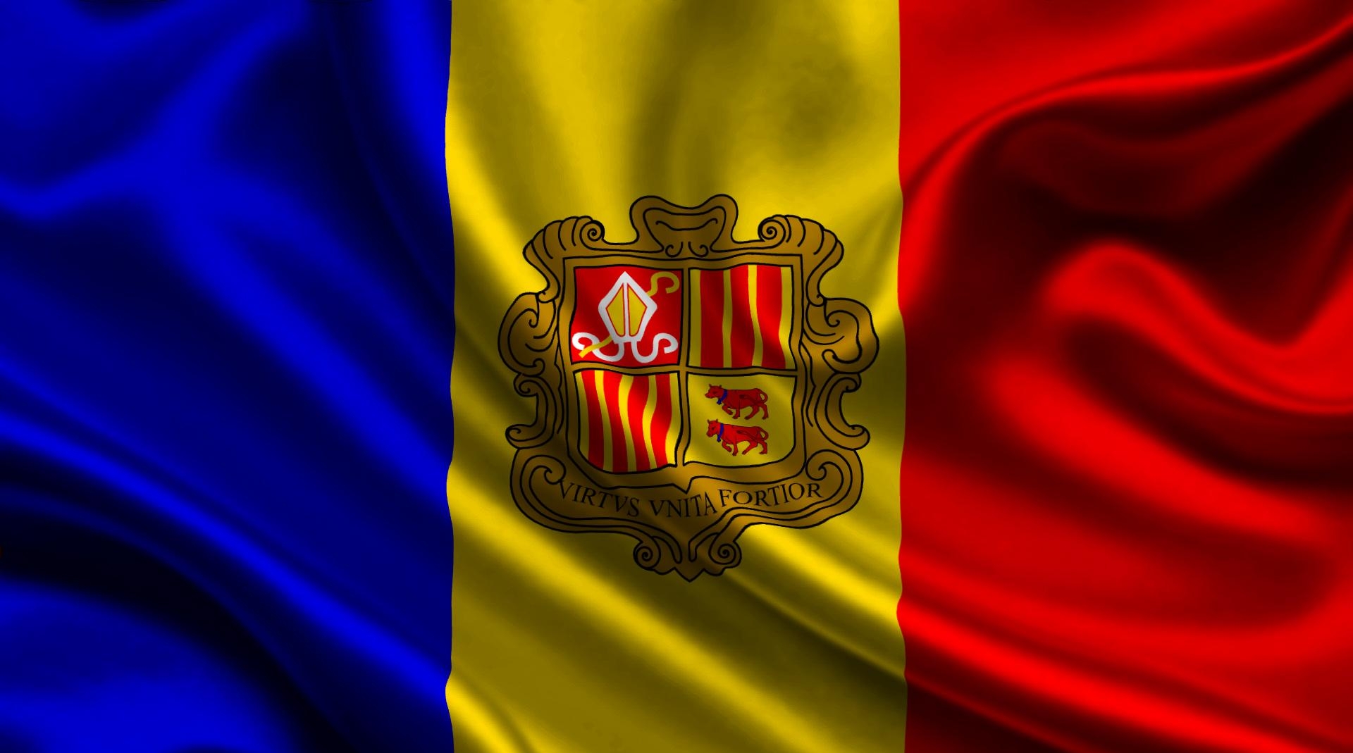 Флаг Андорры, страны принявшей соглашение от ЕВС