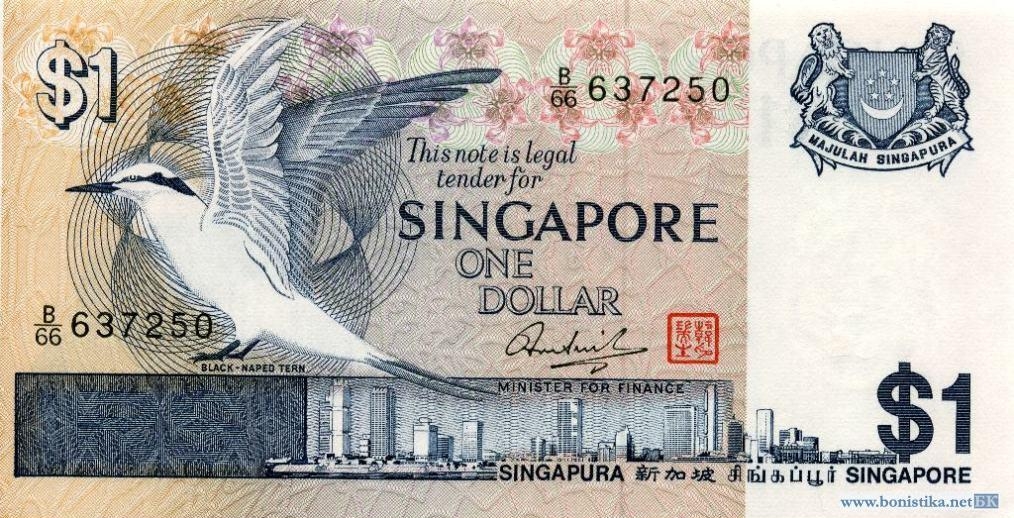 Серия птиц на банкнотах Сингапура