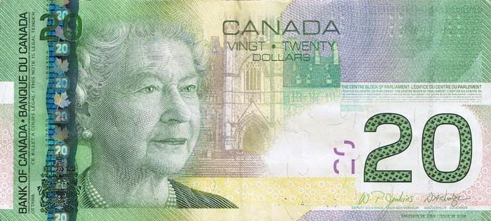Канадские долларовые купюры