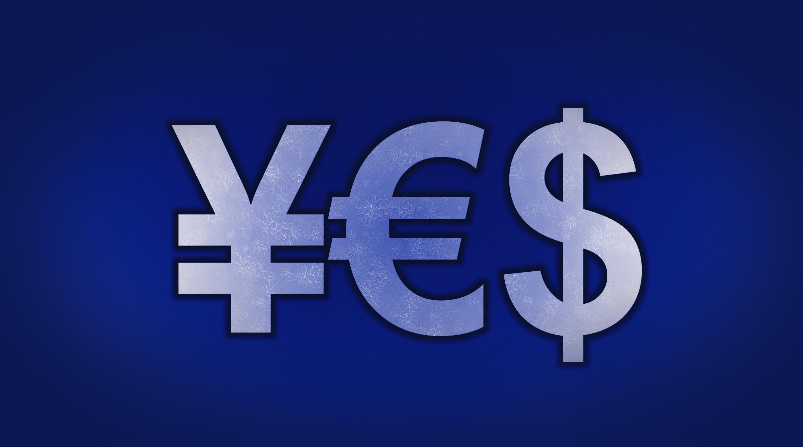 Доллар, евро, йена - три главные международные валюты