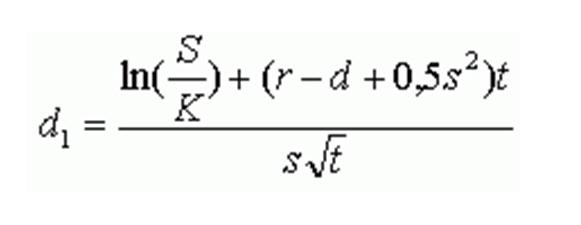 Расчет переменной d1 для формулы Норина-Вольфсона