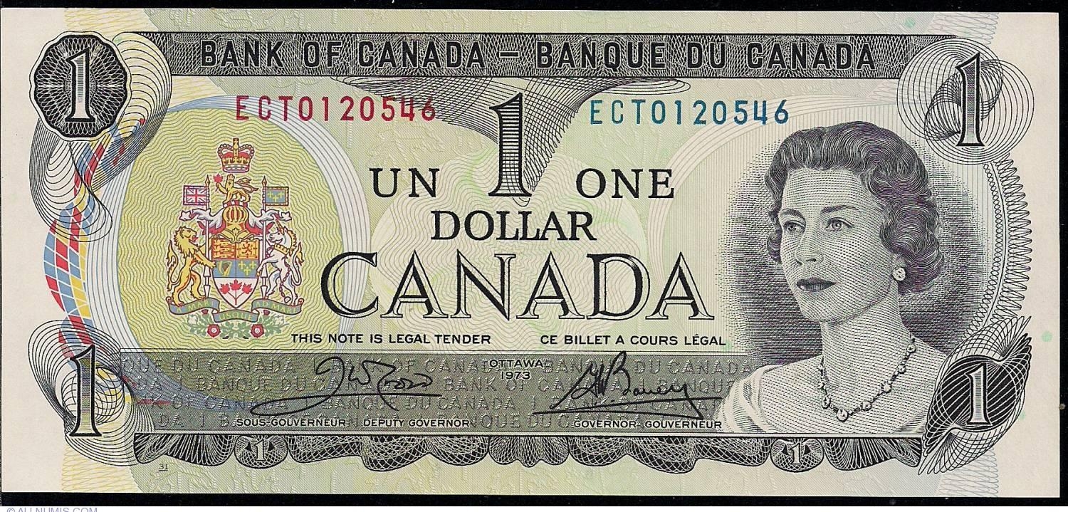 Банкнота номиналом в 1 Канадский доллар