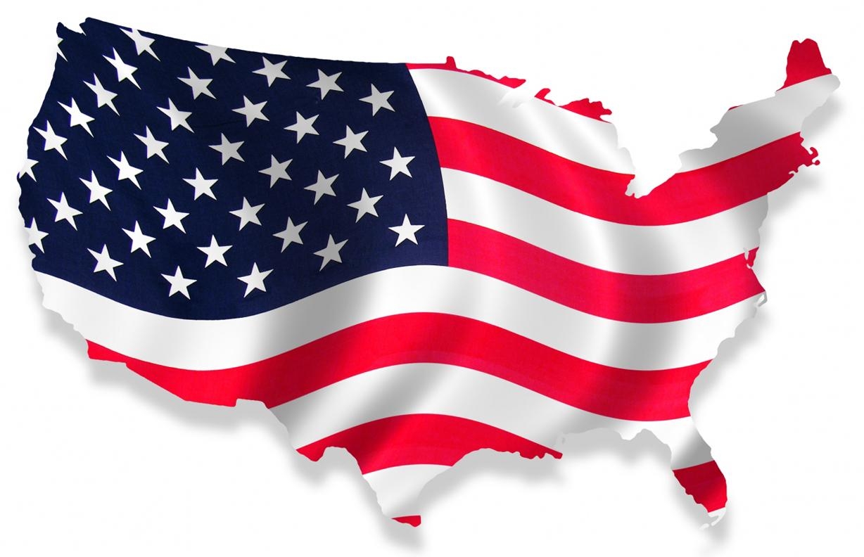 Карта США в флаговом исполнении