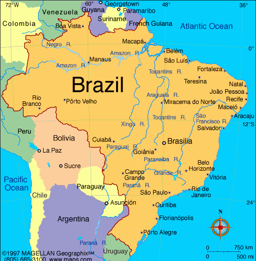Карта Бразилии