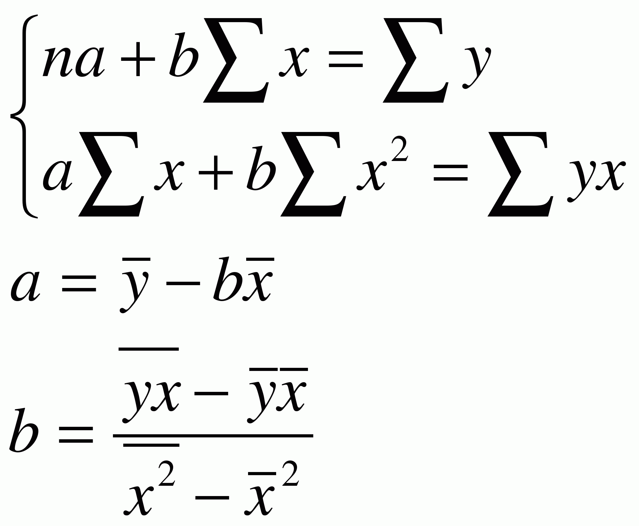 Математическая форма уравнения регрессии