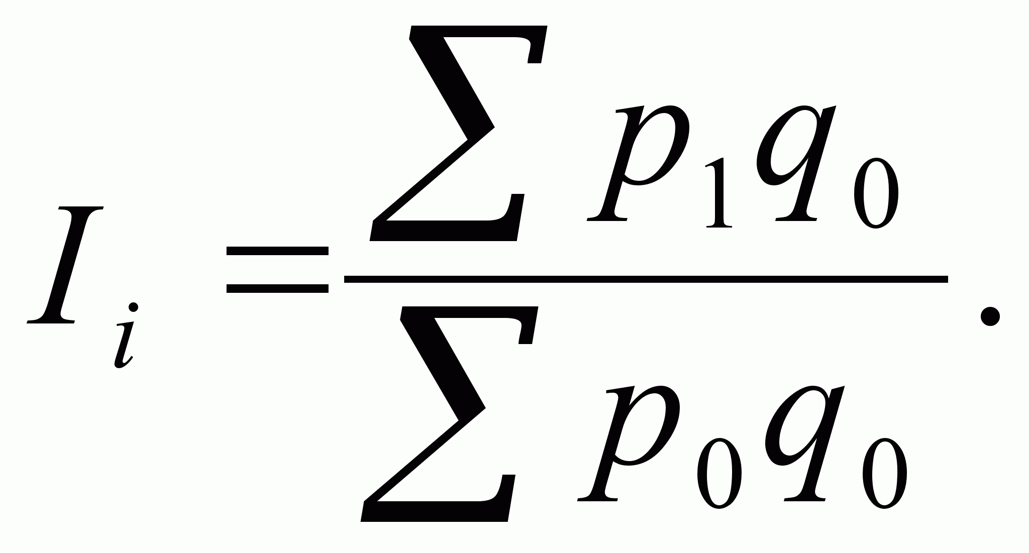 формула индекса Паше