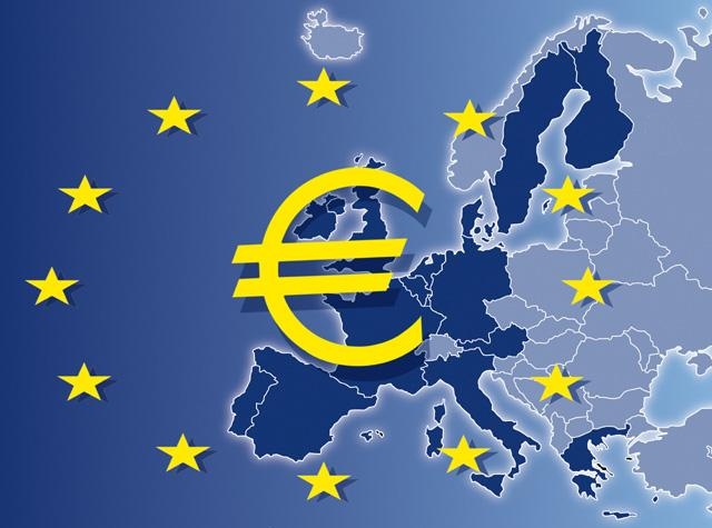 Карта стран европы входящих в Еврозону (17 стран Европейского союза, официальной валютой которых является евро)
