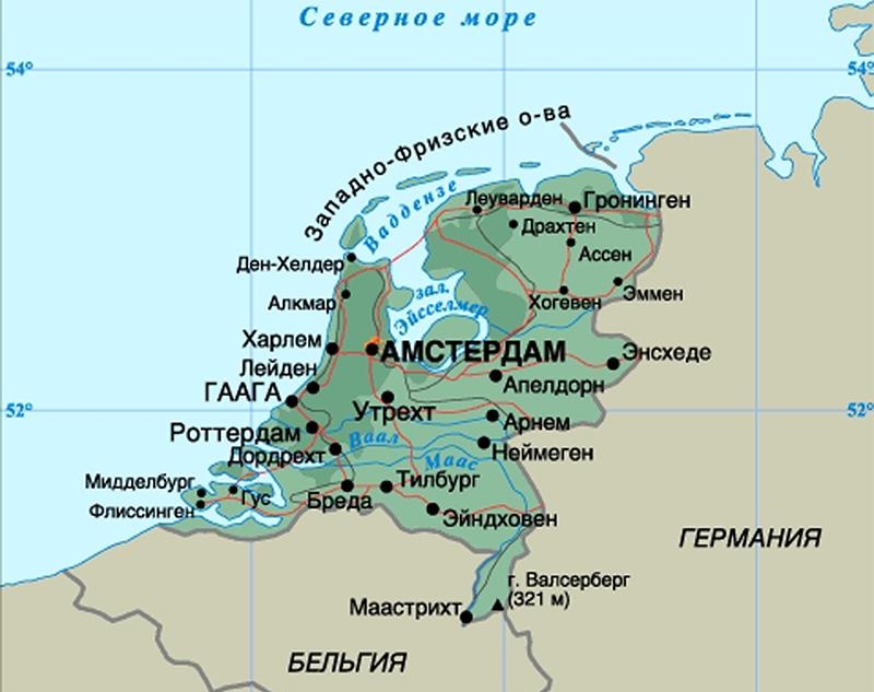 нидерланды на карте