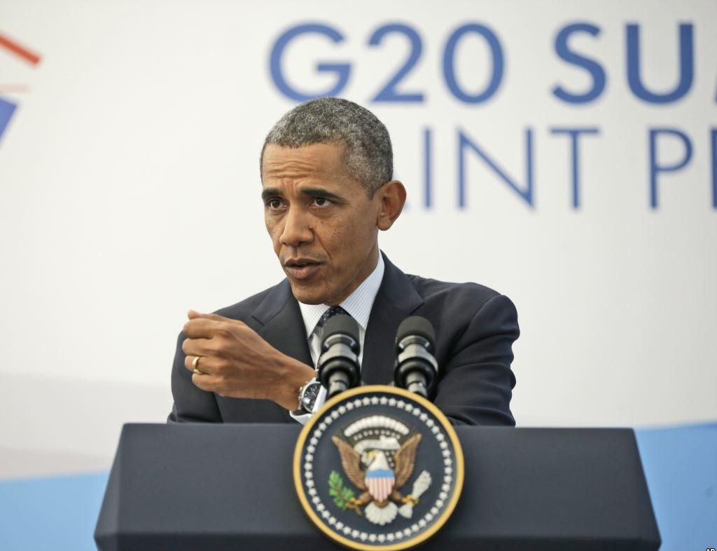 Барак Обама на саммите в России