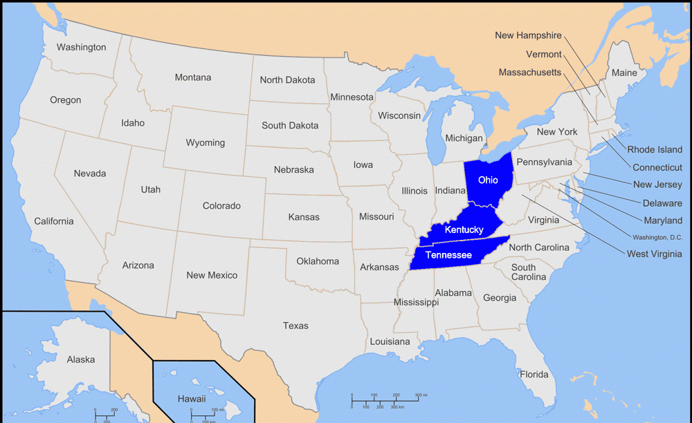 границы штатов и территории