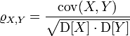 Формула коэффициента корреляции двух случайных величин