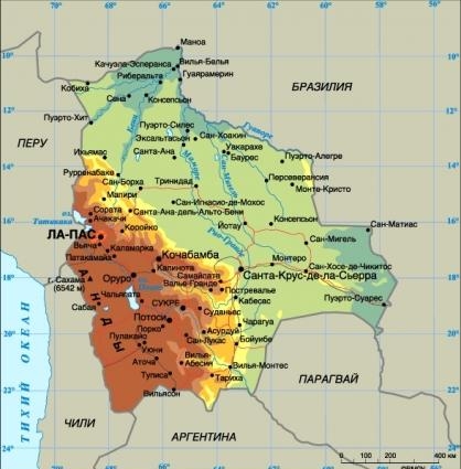 14.1. Географическая карта Боливии
