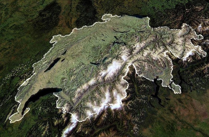 4.2. Территория Швейцарии. Снимок со спутника
