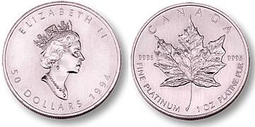 10.4. Платиновая монета Канады номиналом 50 канадских долларов