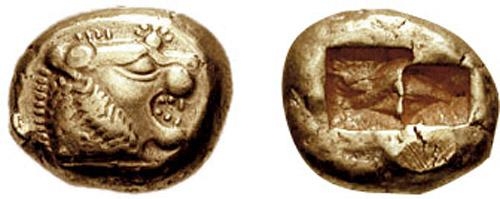 1. Лидийская монета, VI век до н. э