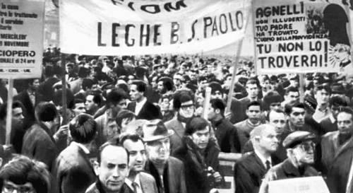 14. Демонстрация участников забастовки в Турине во время всеобщей забастовки трудящихся Италии. 1969