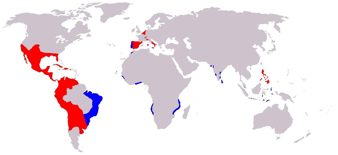 21. Карта Испанской и Португальской империй в период Иберийской унии