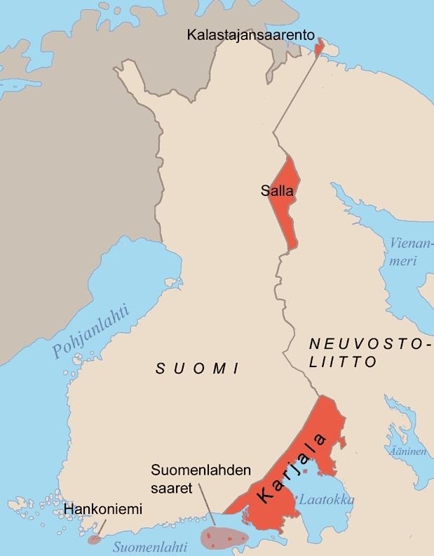 21. Территории, уступленные Финляндией СССР, а также арендованные СССР в 1940 году