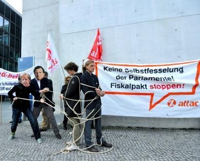5. Attac -протест на общественных слушаниях комитета по бюджету бундестага Германии в ESM и финансового контракта