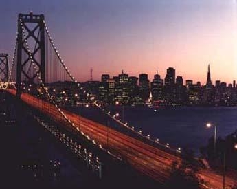 48. Мост Бэй-Бридж, соединяюший Сан-Франциско и Окленд