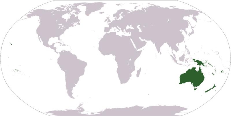 2. Океания на карте мира