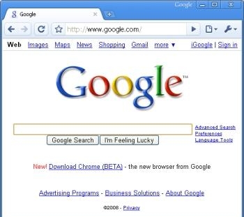24. Google Chrome Search Page