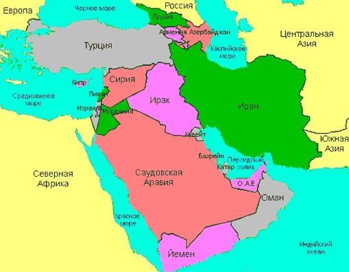 1.1 Карта Ближнего Востока