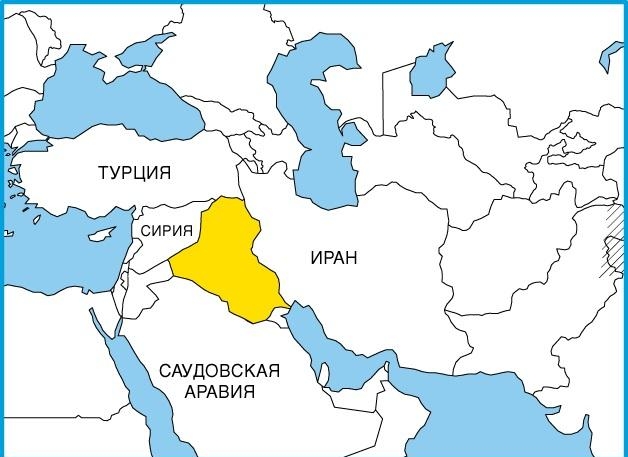 Ирак на карте Персидского залива