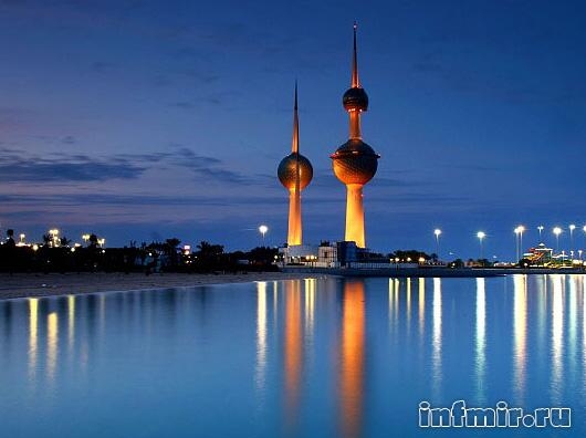 Кувейт ночью. Прекрасен Персидский залив
