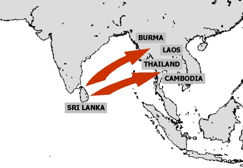 32. Распространение Тхеравады в XI веке н. э