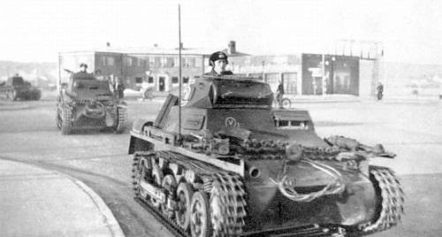 12. Немецкие танки в Дании. 9 апреля 1940