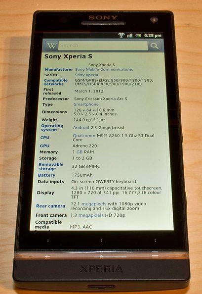 22. Sony Xperia S