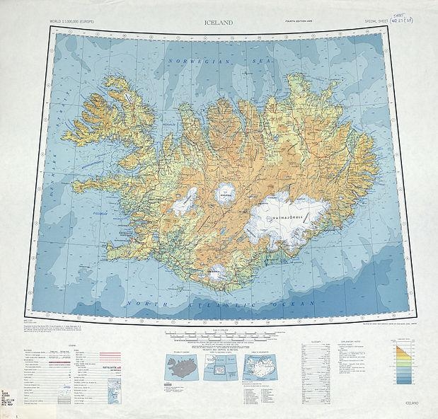 12. Исландия. Американская военная карта 1952 г.