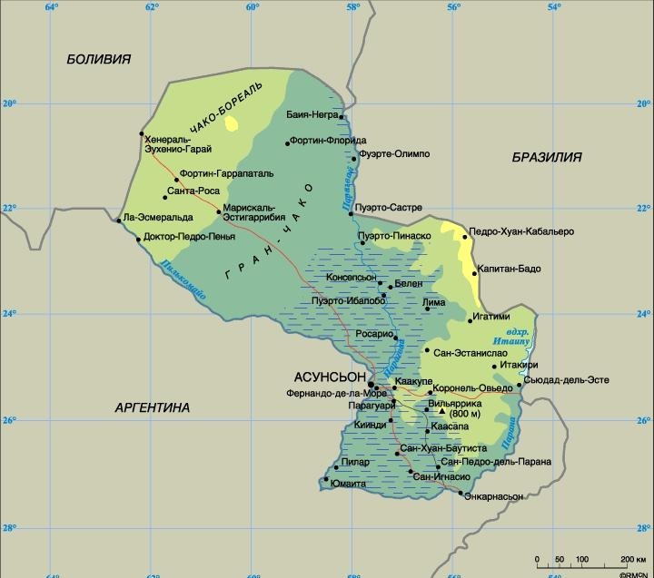 10.3 Карта Парагвая