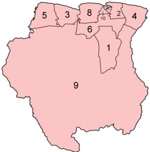 12.5 Округа Суринама
