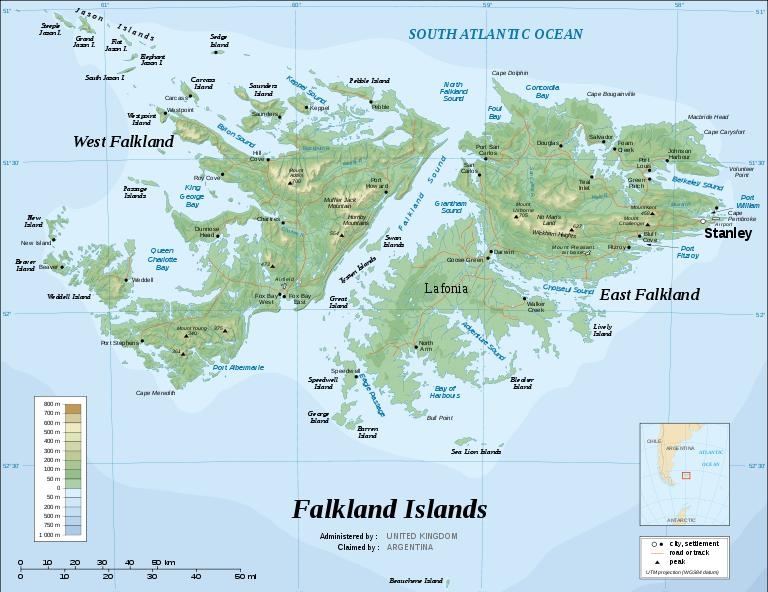 14.3 Карта Фолклендских островов