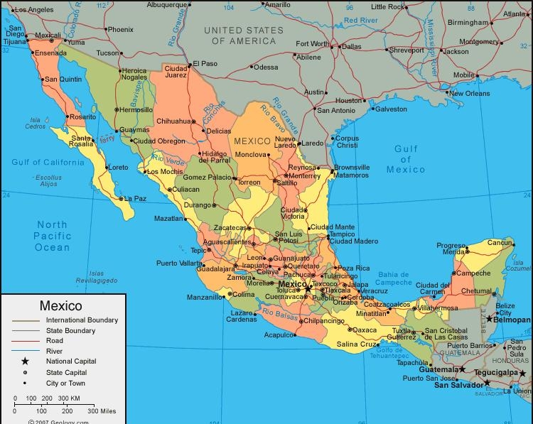 4.2 Политическая карта Мексики