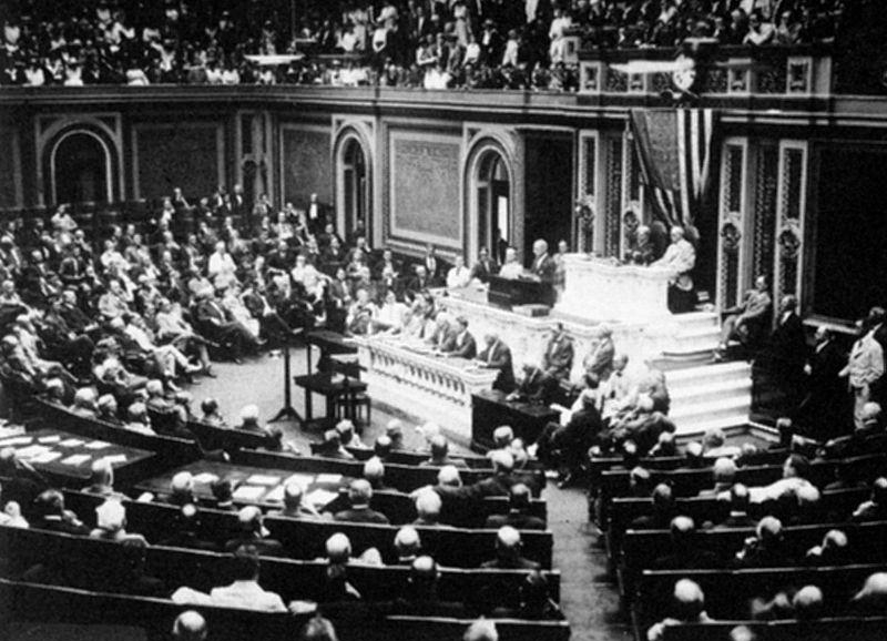 5.18 Президент Вильсон ставит перед Конгрессом вопрос об объявлении войны Германии. Заседание 3 февраля 1917 года.