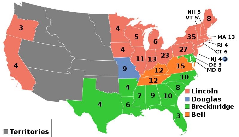 4.1 Результаты президентских выборов 1860года